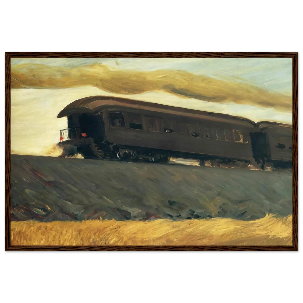 Railroad Train Framed Poster | Edward Hopper Framed Prints Wall Art | Edward Hopper Print