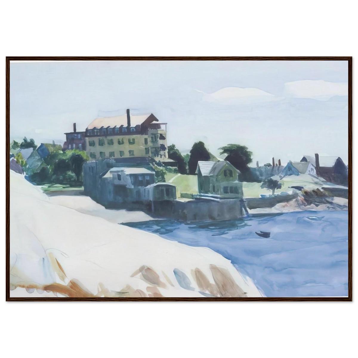 Small Town on Cove Framed Poster | Edward Hopper Framed Prints Wall Art | Edward Hopper Print