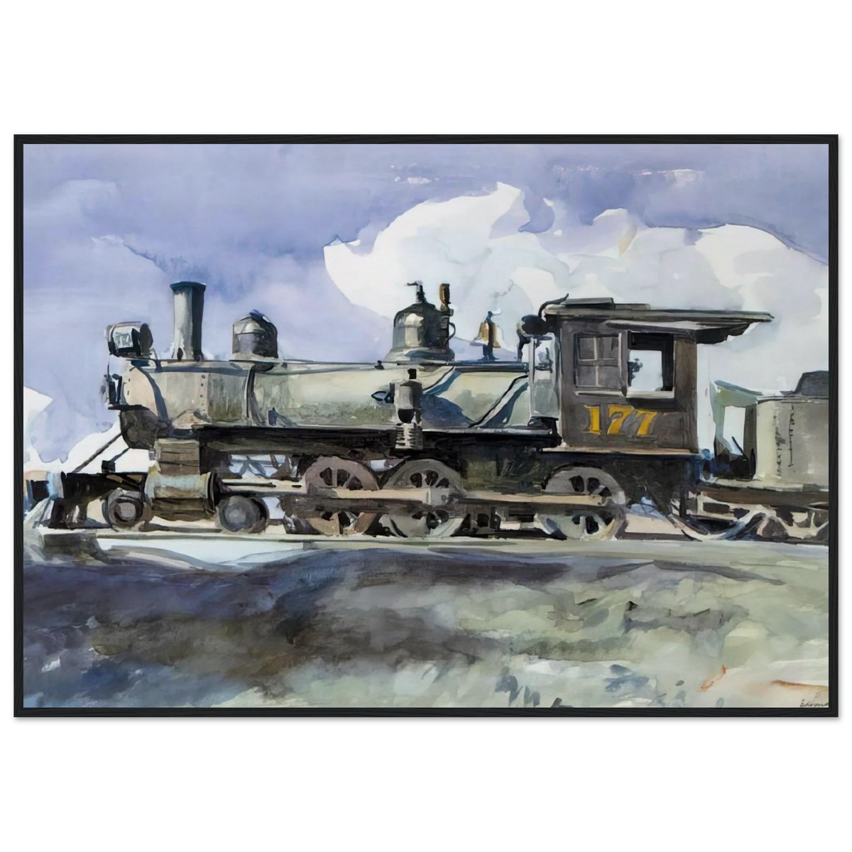 D. and R. G. Locomotive Framed Poster | Edward Hopper Framed Prints Wall Art | Edward Hopper Print
