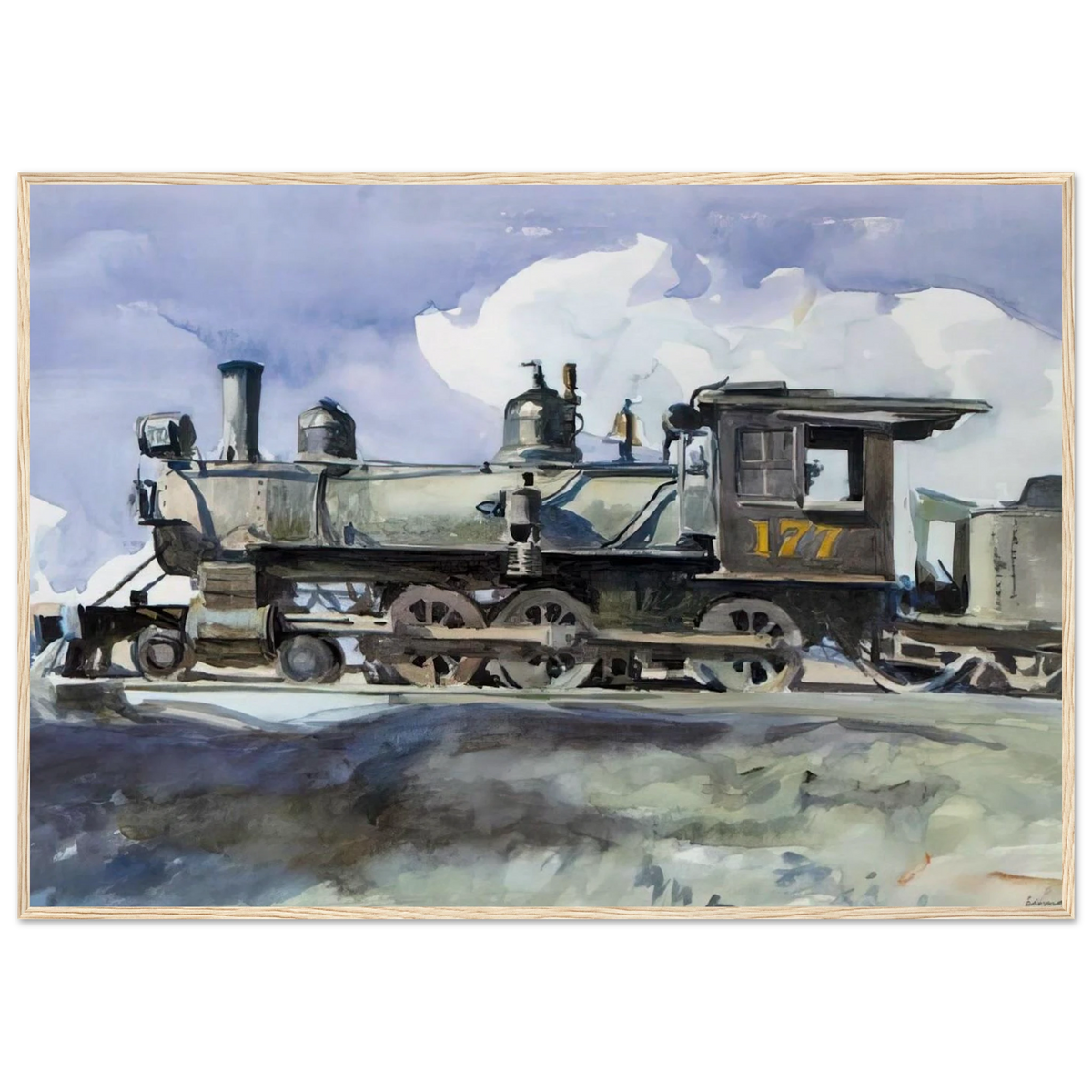 D. and R. G. Locomotive Framed Poster | Edward Hopper Framed Prints Wall Art | Edward Hopper Print