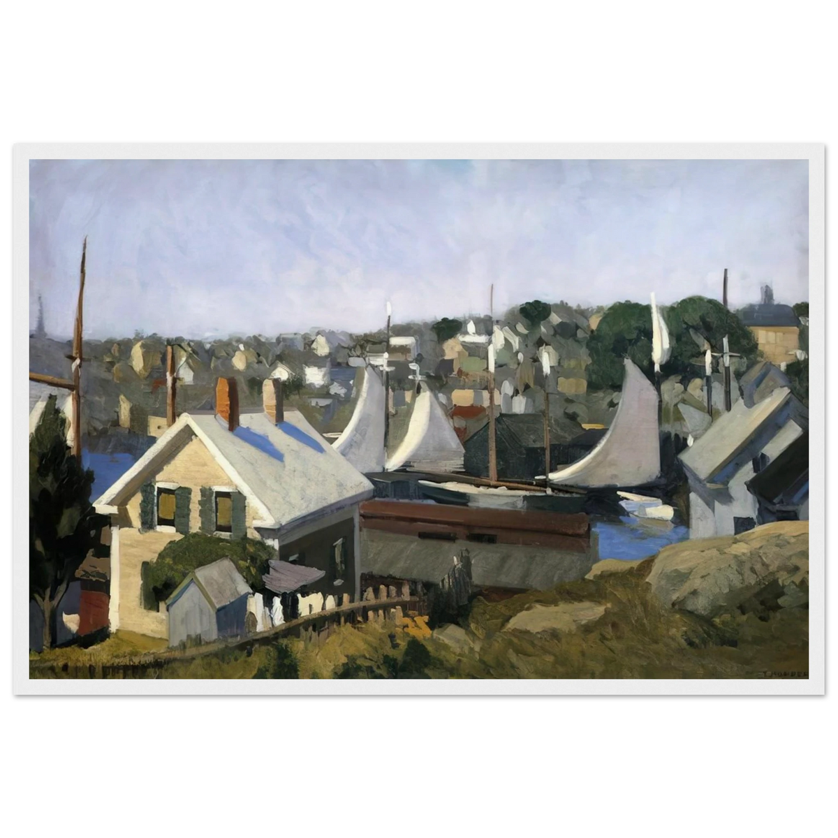 Gloucester Harbor Framed Poster | Edward Hopper Framed Prints Wall Art | Edward Hopper Print