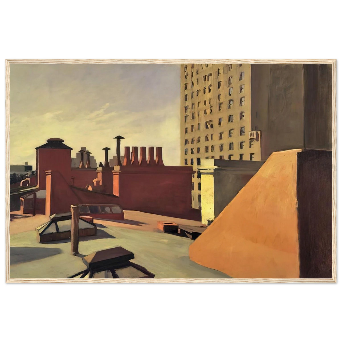 City Roofs Framed Poster | Edward Hopper Framed Prints Wall Art | Edward Hopper Print