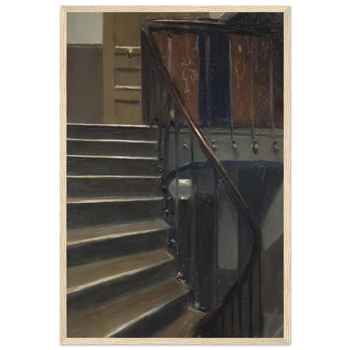 Stairway at 48 rue de Lille, Paris Framed Poster | Edward Hopper Framed Prints Wall Art | Edward Hopper Print