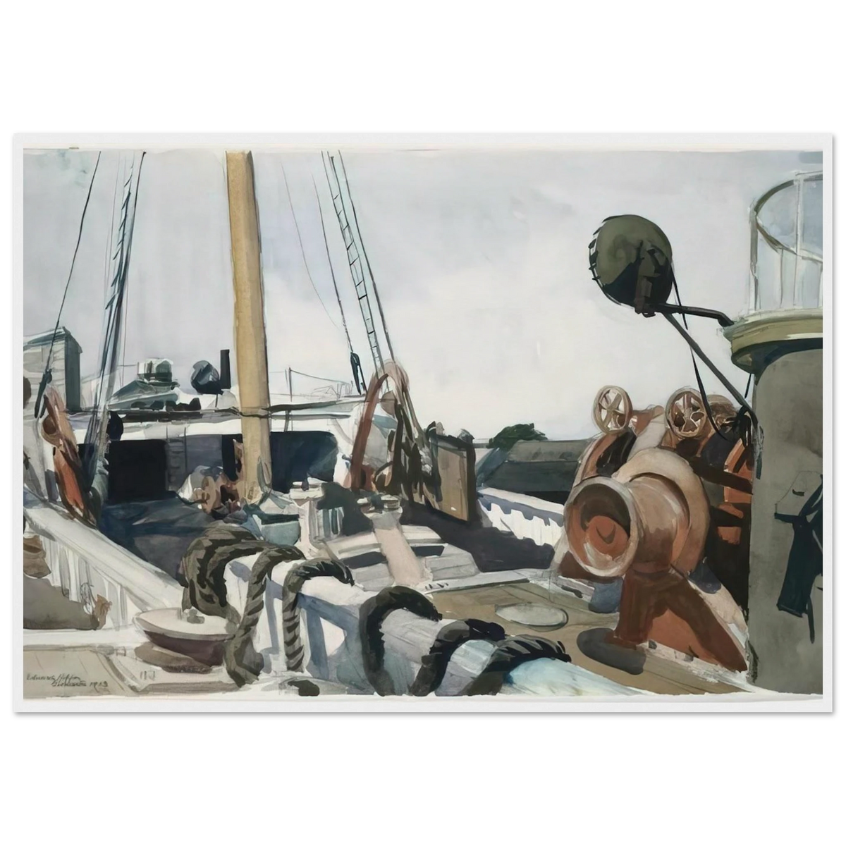 Deck of a Beam Trawler, Gloucester Framed Poster | Edward Hopper Framed Prints Wall Art | Edward Hopper Print