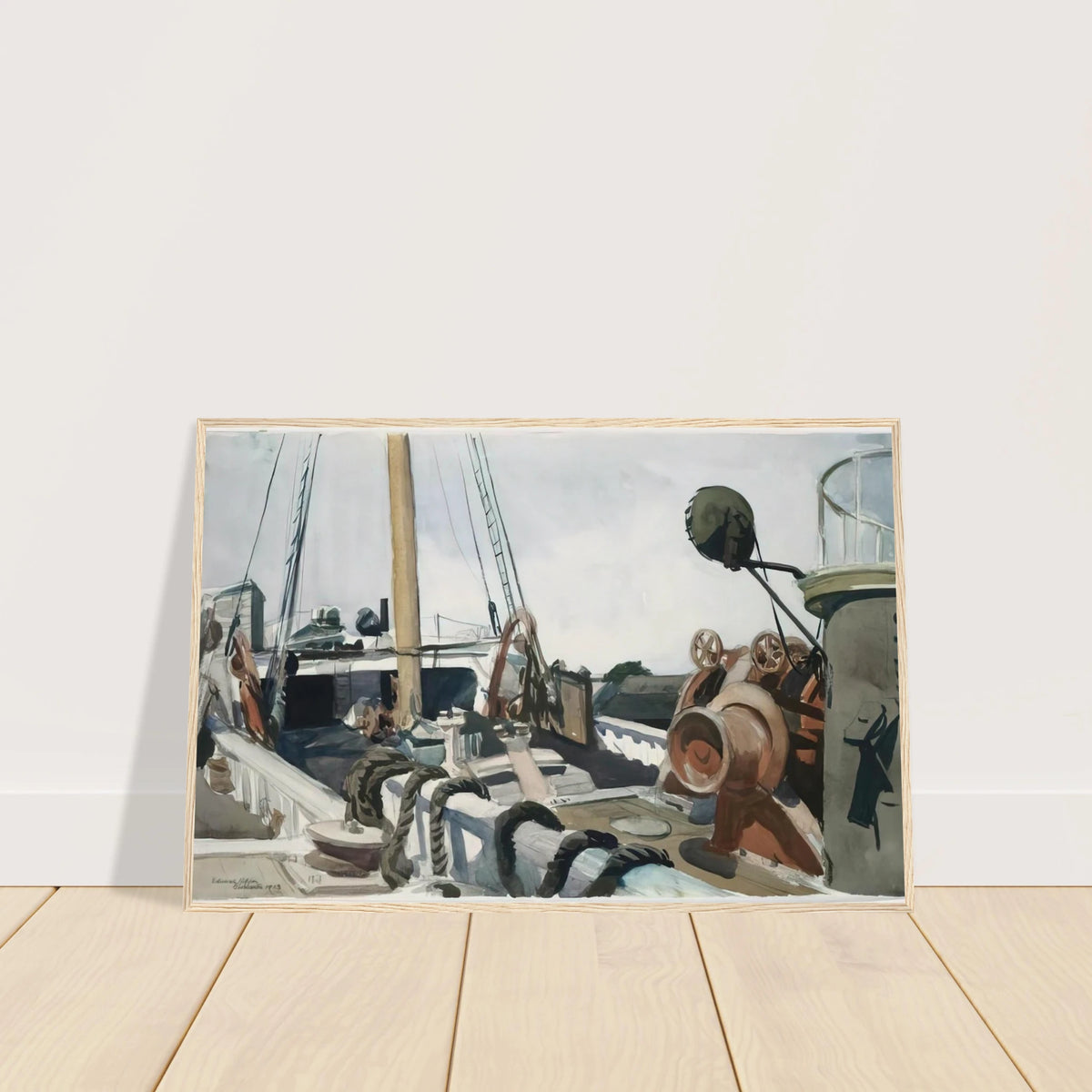 Deck of a Beam Trawler, Gloucester Framed Poster | Edward Hopper Framed Prints Wall Art | Edward Hopper Print