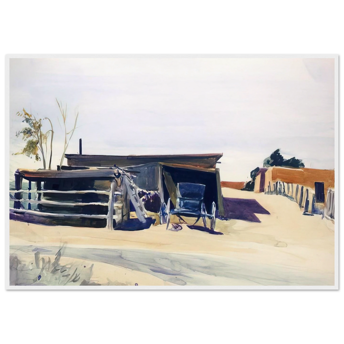 Adobes and Shed, New Mexico Framed Poster | Edward Hopper Framed Prints Wall Art | Edward Hopper Print