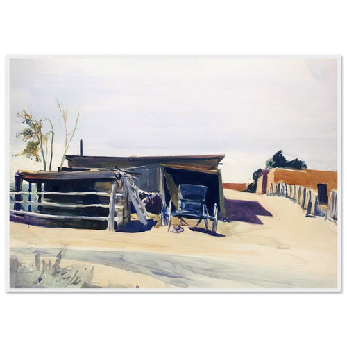 Adobes and Shed, New Mexico Framed Poster | Edward Hopper Framed Prints Wall Art | Edward Hopper Print