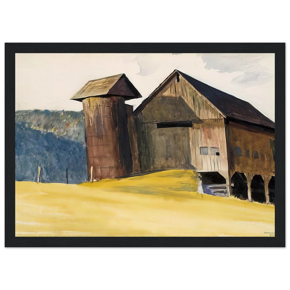 Barn and Silo, Vermont Framed Poster | Edward Hopper Framed Prints Wall Art | Edward Hopper Print