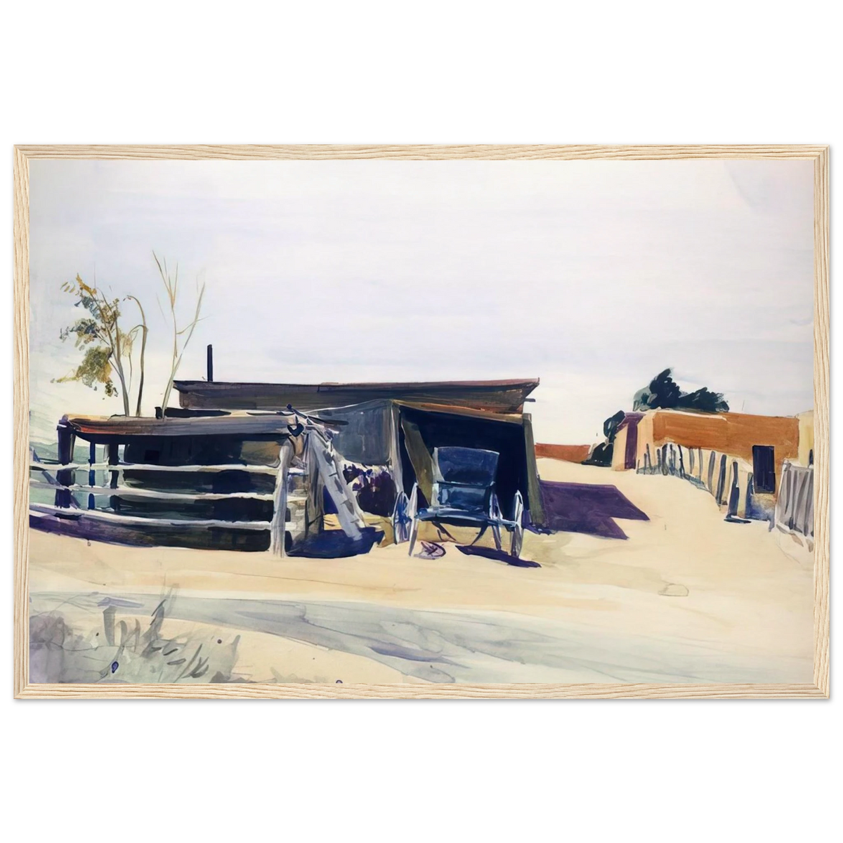Adobes and Shed, New Mexico Framed Poster | Edward Hopper Framed Prints Wall Art | Edward Hopper Print
