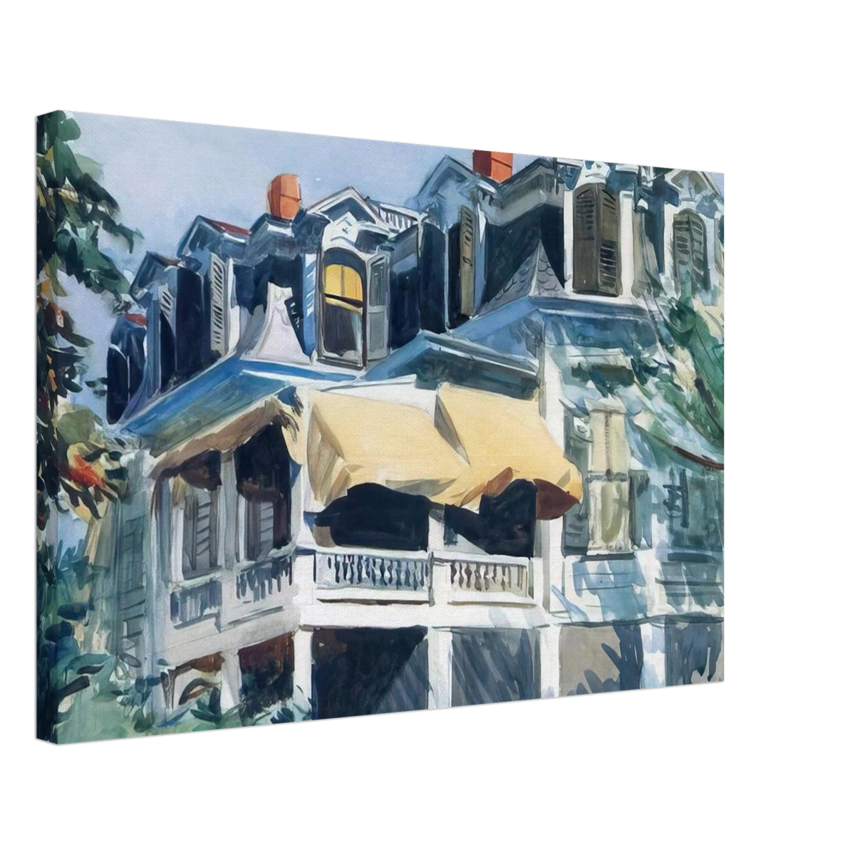 The Mansard Roof Canvas | Edward Hopper Canvas | Edward Hopper Print
