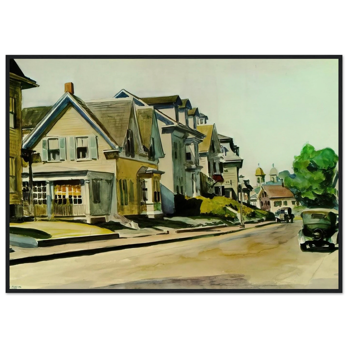 Sun on Prospect Street Gloucester, Massachusetts Framed Poster | Edward Hopper Framed Prints Wall Art | Edward Hopper Print