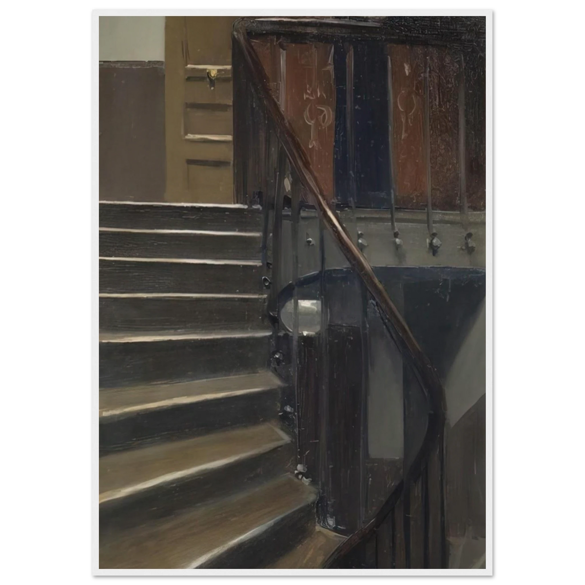 Stairway at 48 rue de Lille, Paris Framed Poster | Edward Hopper Framed Prints Wall Art | Edward Hopper Print