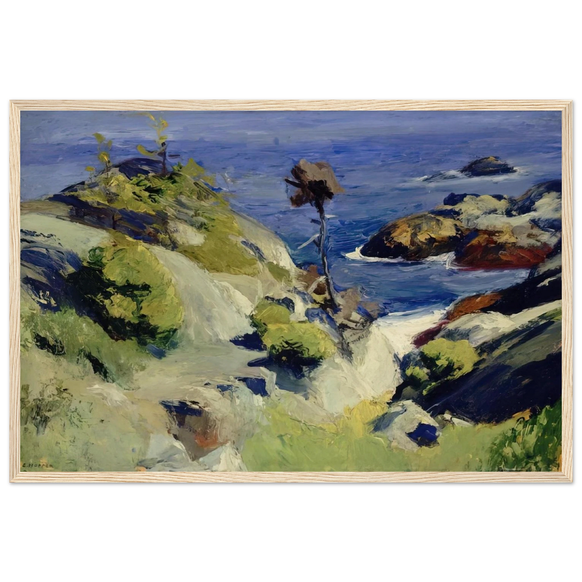 Monhegan Landscape Framed Poster | Edward Hopper Framed Prints Wall Art | Edward Hopper Print