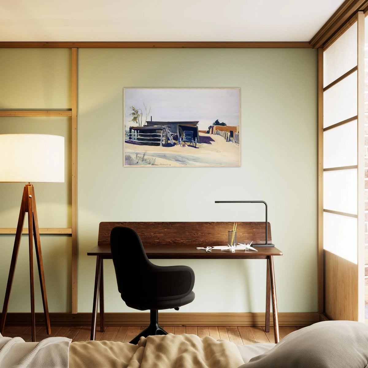 Adobes and Shed, New Mexico Framed Poster | Edward Hopper Framed Prints Wall Art | Edward Hopper Print