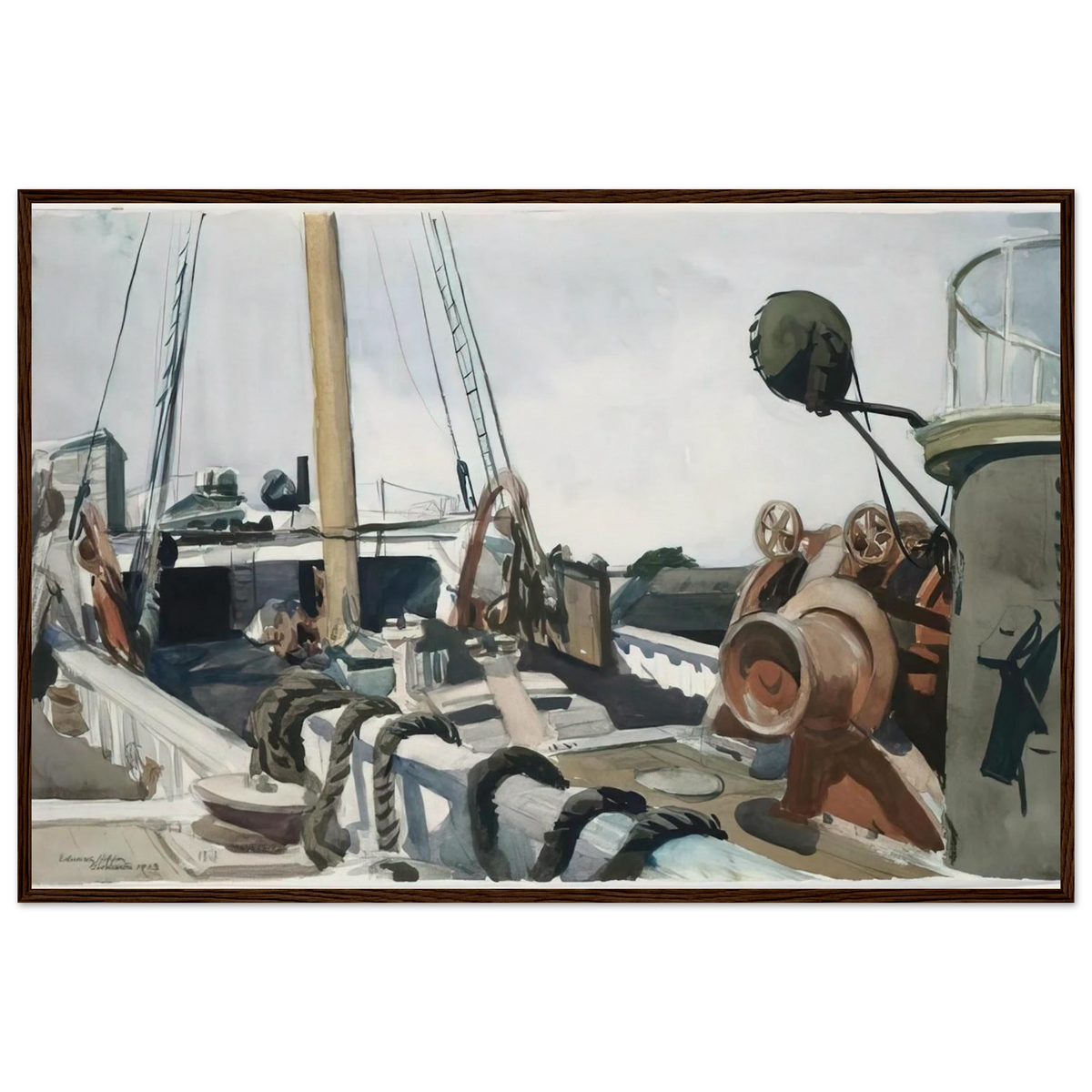 Deck of a Beam Trawler, Gloucester Framed Poster | Edward Hopper Framed Prints Wall Art | Edward Hopper Print