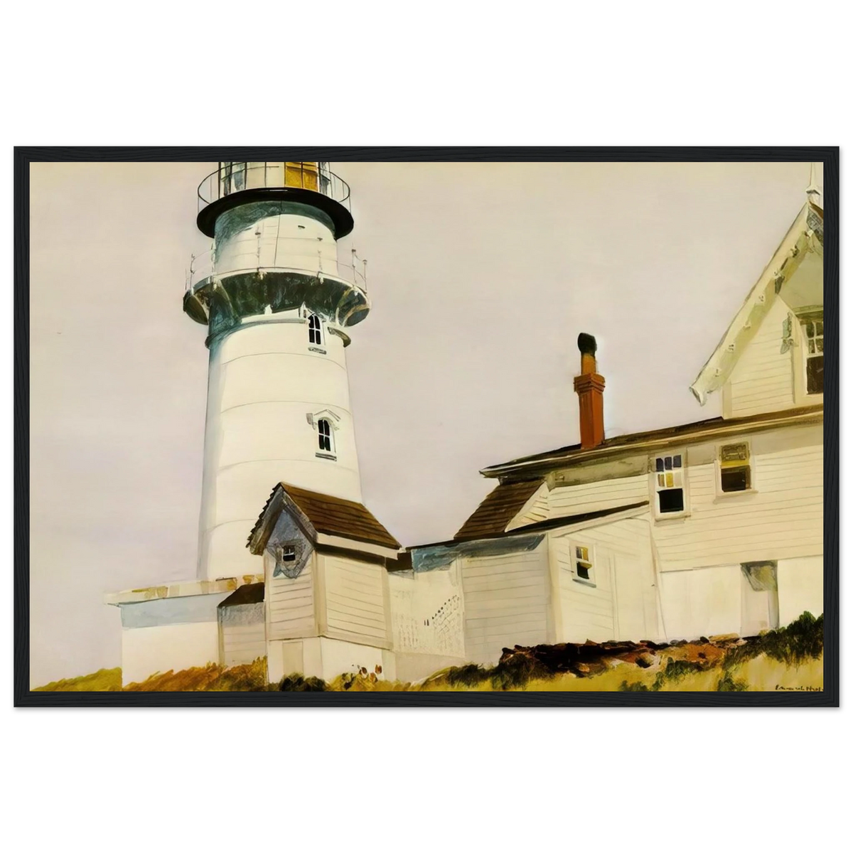 Light at Two lights Framed Poster | Edward Hopper Framed Prints Wall Art | Edward Hopper Print