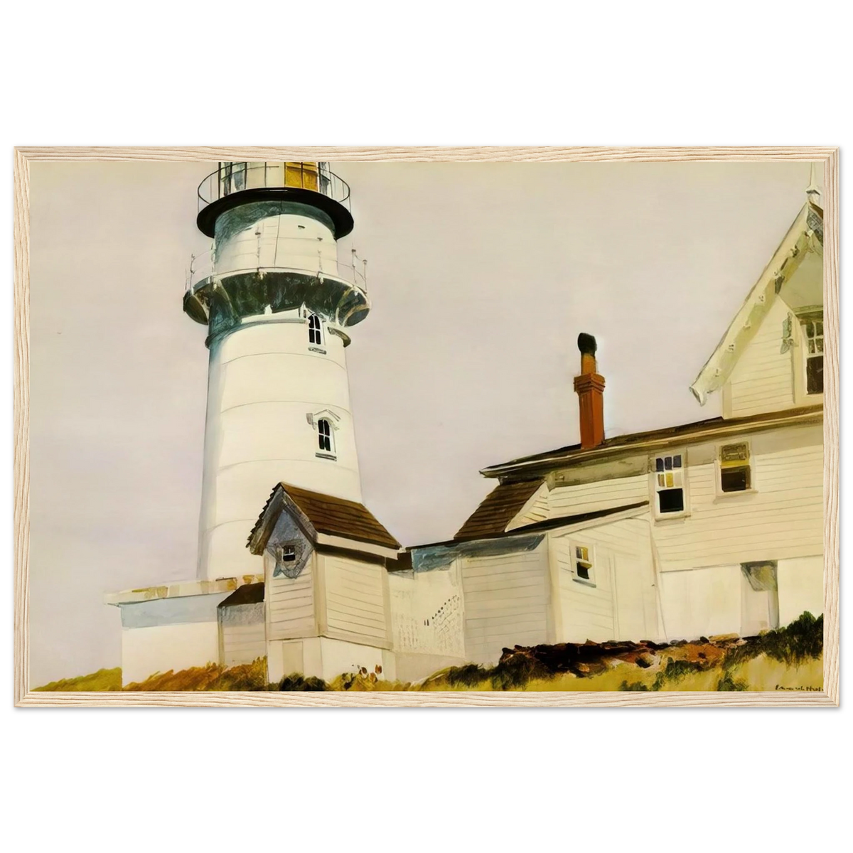 Light at Two lights Framed Poster | Edward Hopper Framed Prints Wall Art | Edward Hopper Print