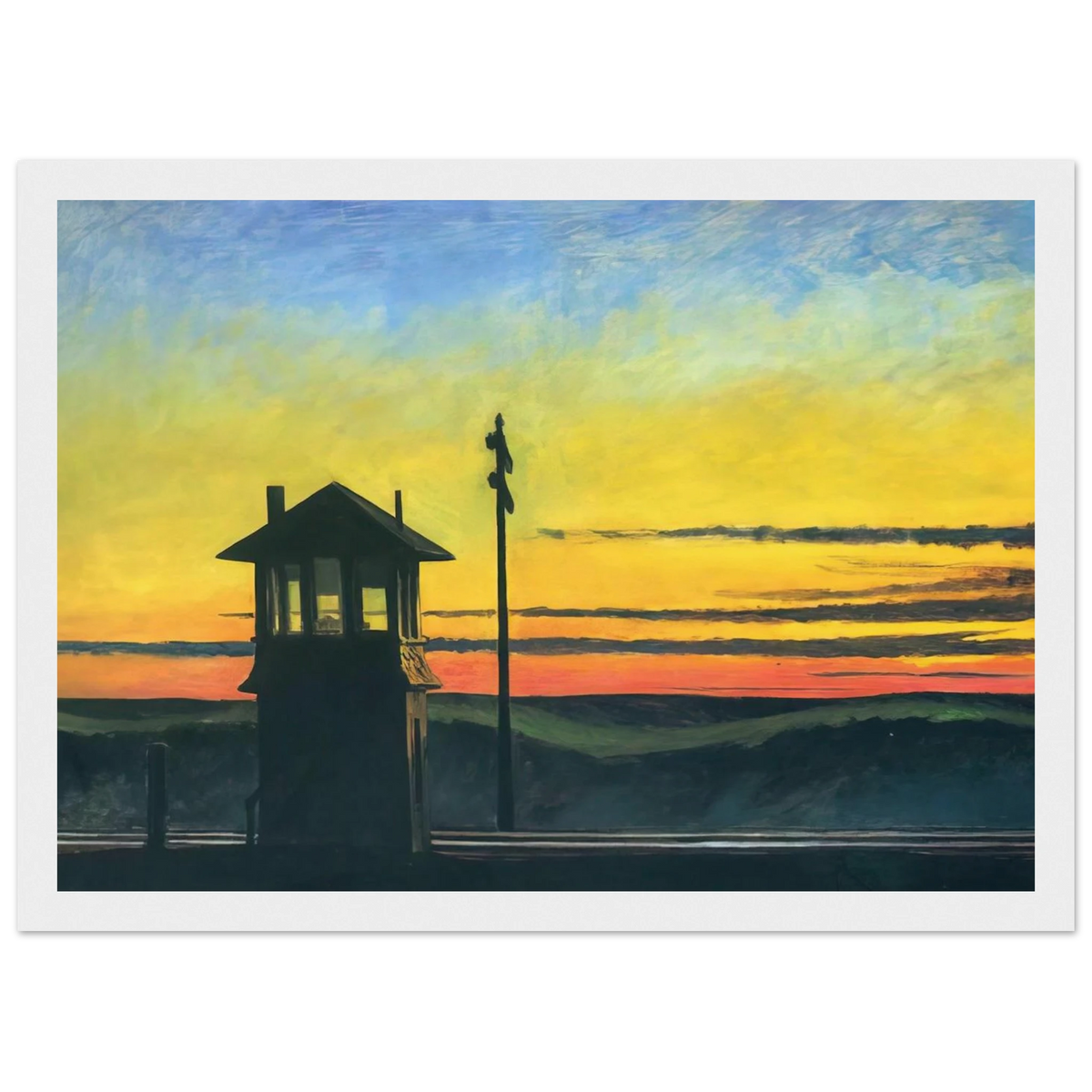 Railroad Sunset Framed Poster | Edward Hopper Framed Prints Wall Art | Edward Hopper Print