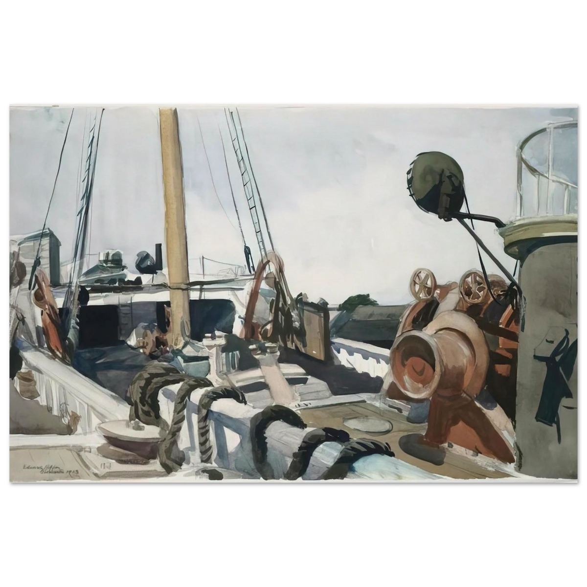 Deck of a Beam Trawler, Gloucester Poster | Edward Hopper Poster | Edward Hopper Print