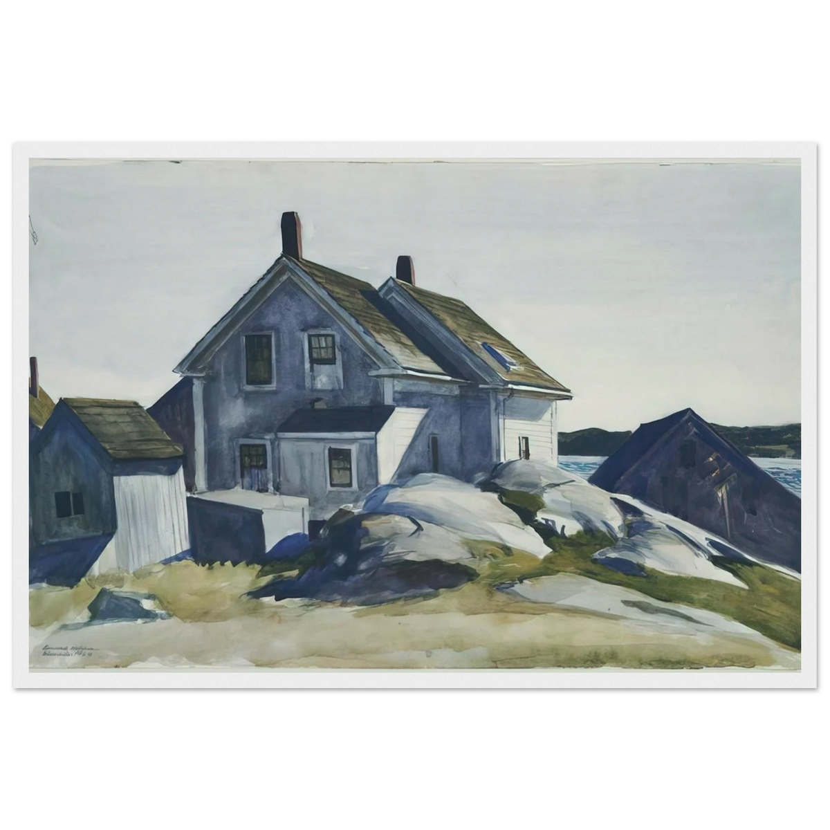 House at the Fort, Gloucester Framed Poster | Edward Hopper Framed Prints Wall Art | Edward Hopper Print