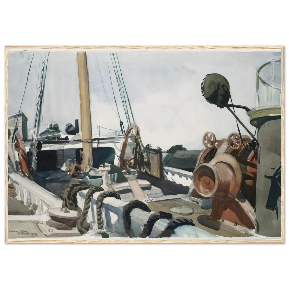 Deck of a Beam Trawler, Gloucester Framed Poster | Edward Hopper Framed Prints Wall Art | Edward Hopper Print