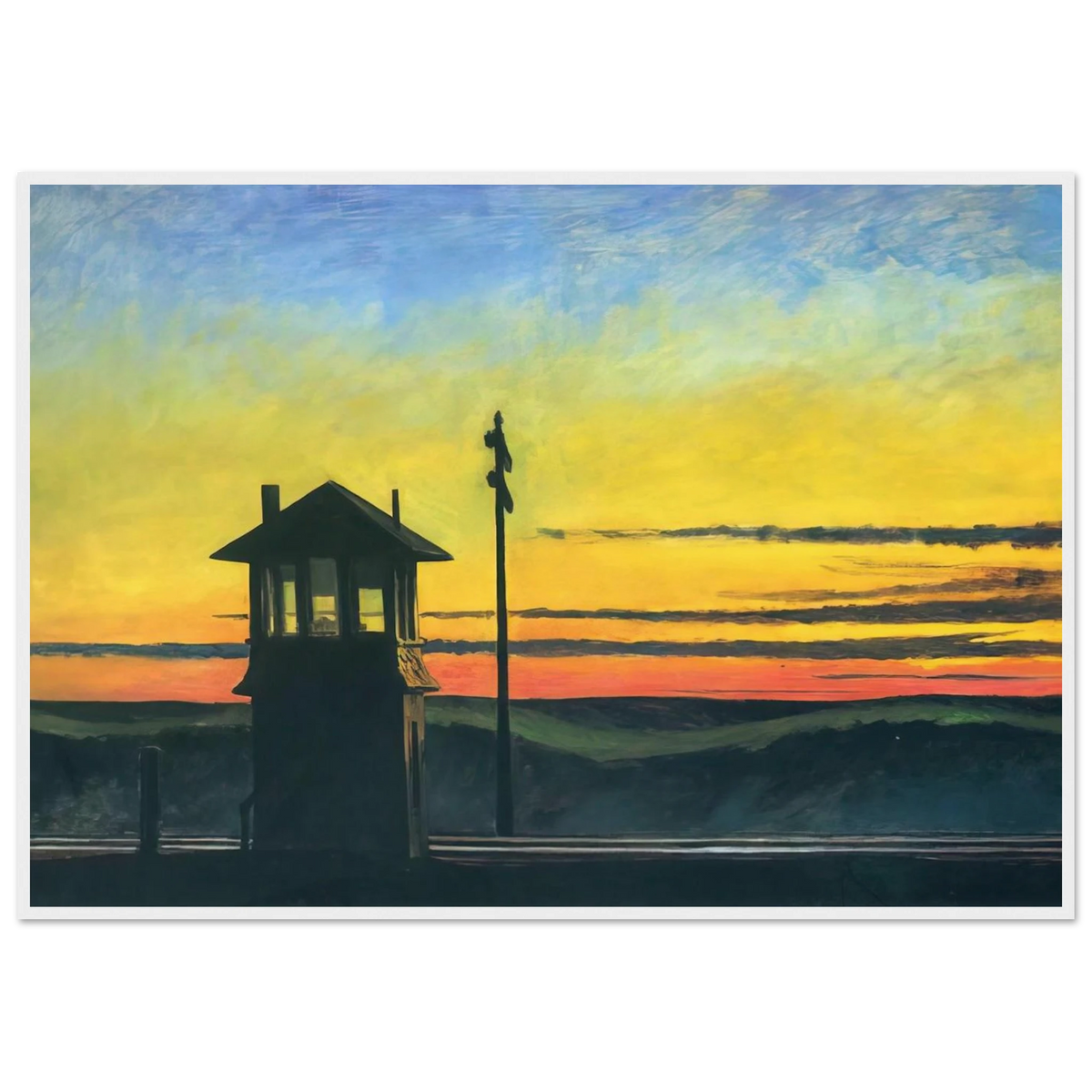 Railroad Sunset Framed Poster | Edward Hopper Framed Prints Wall Art | Edward Hopper Print
