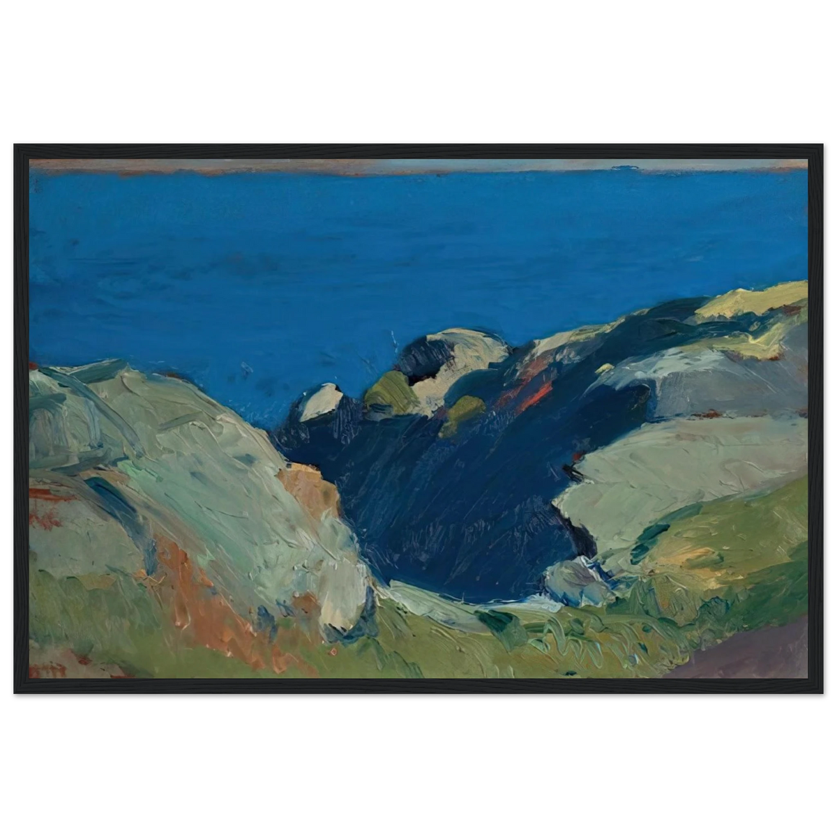 Rocks and Sea Framed Poster | Edward Hopper Framed Prints Wall Art | Edward Hopper Print