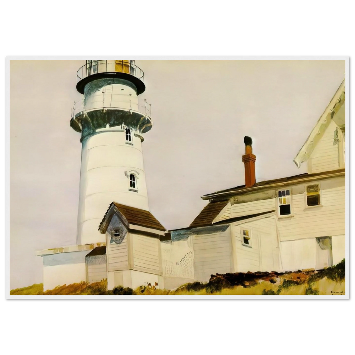 Light at Two lights Framed Poster | Edward Hopper Framed Prints Wall Art | Edward Hopper Print