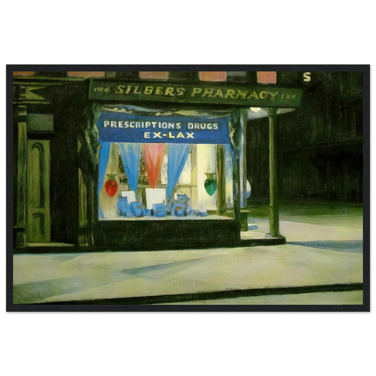 Drug Store Framed Poster | Edward Hopper Framed Prints Wall Art | Edward Hopper Print