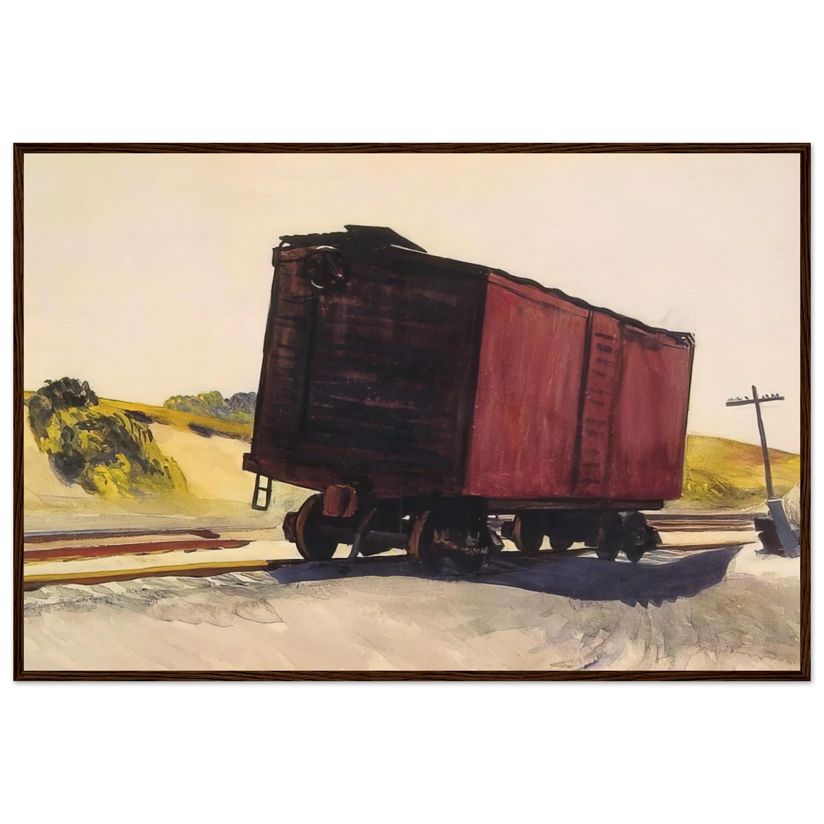 Freight Car at Truro Framed Poster | Edward Hopper Framed Prints Wall Art | Edward Hopper Print