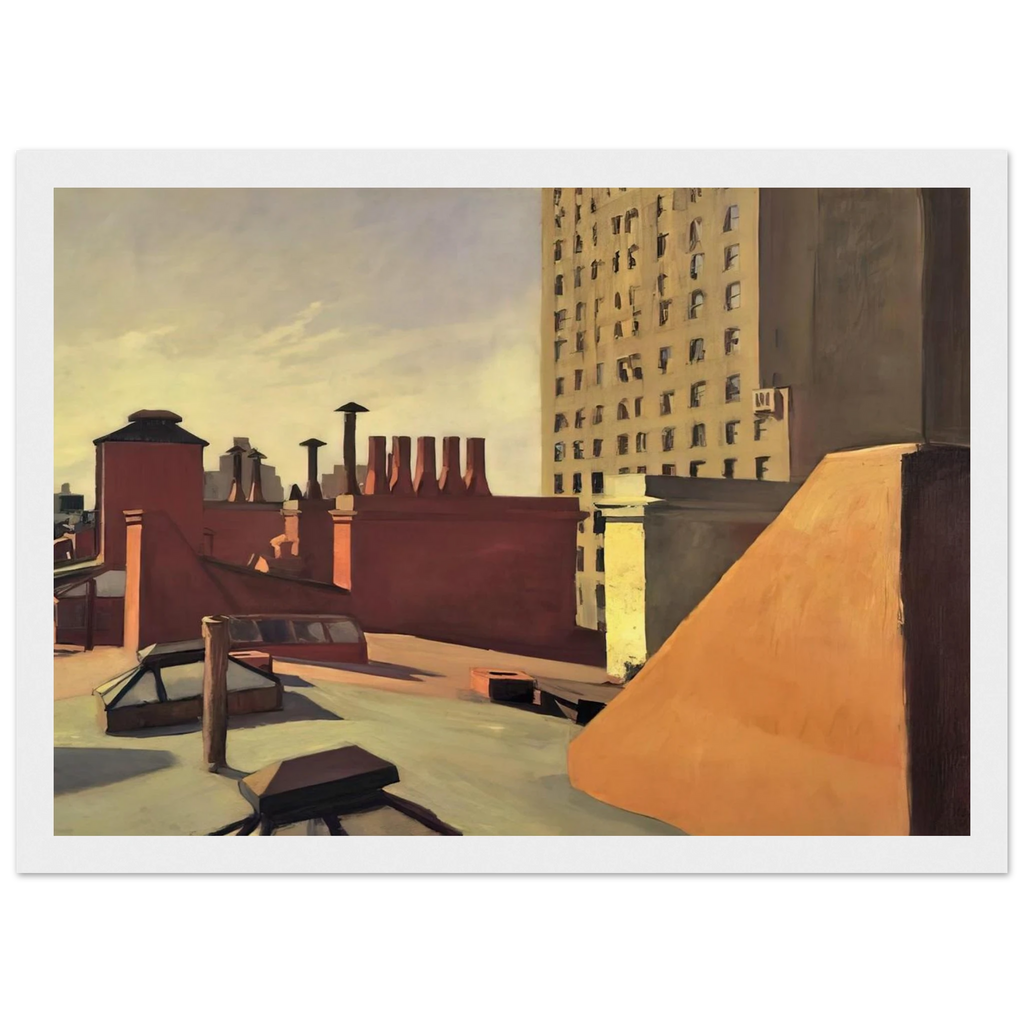 City Roofs Framed Poster | Edward Hopper Framed Prints Wall Art | Edward Hopper Print