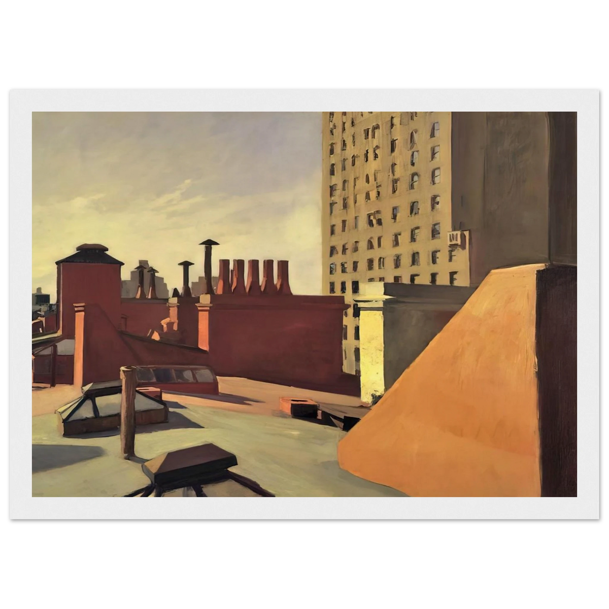 City Roofs Framed Poster | Edward Hopper Framed Prints Wall Art | Edward Hopper Print