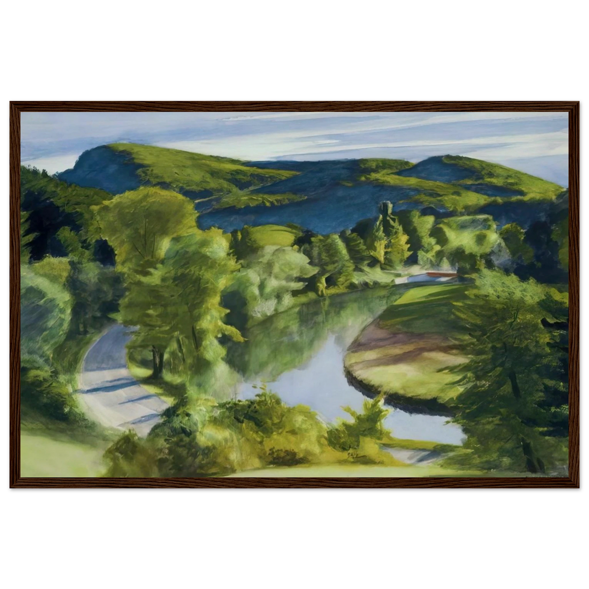 First Branch of the White River, Vermont Framed Poster | Edward Hopper Framed Prints Wall Art | Edward Hopper Print