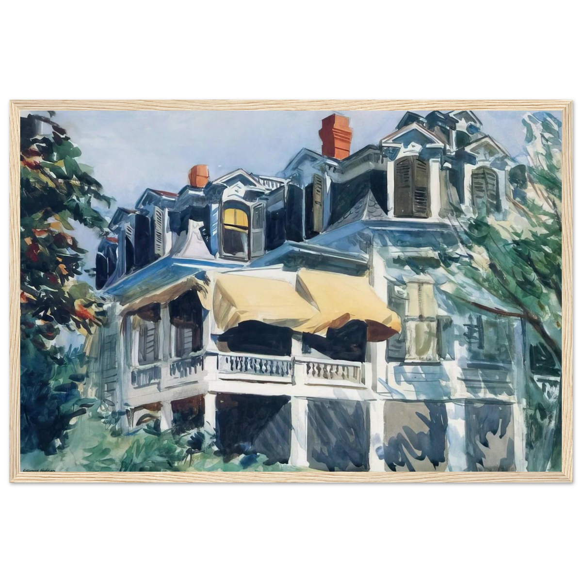 The Mansard Roof Framed Poster | Edward Hopper Framed Prints Wall Art | Edward Hopper Print