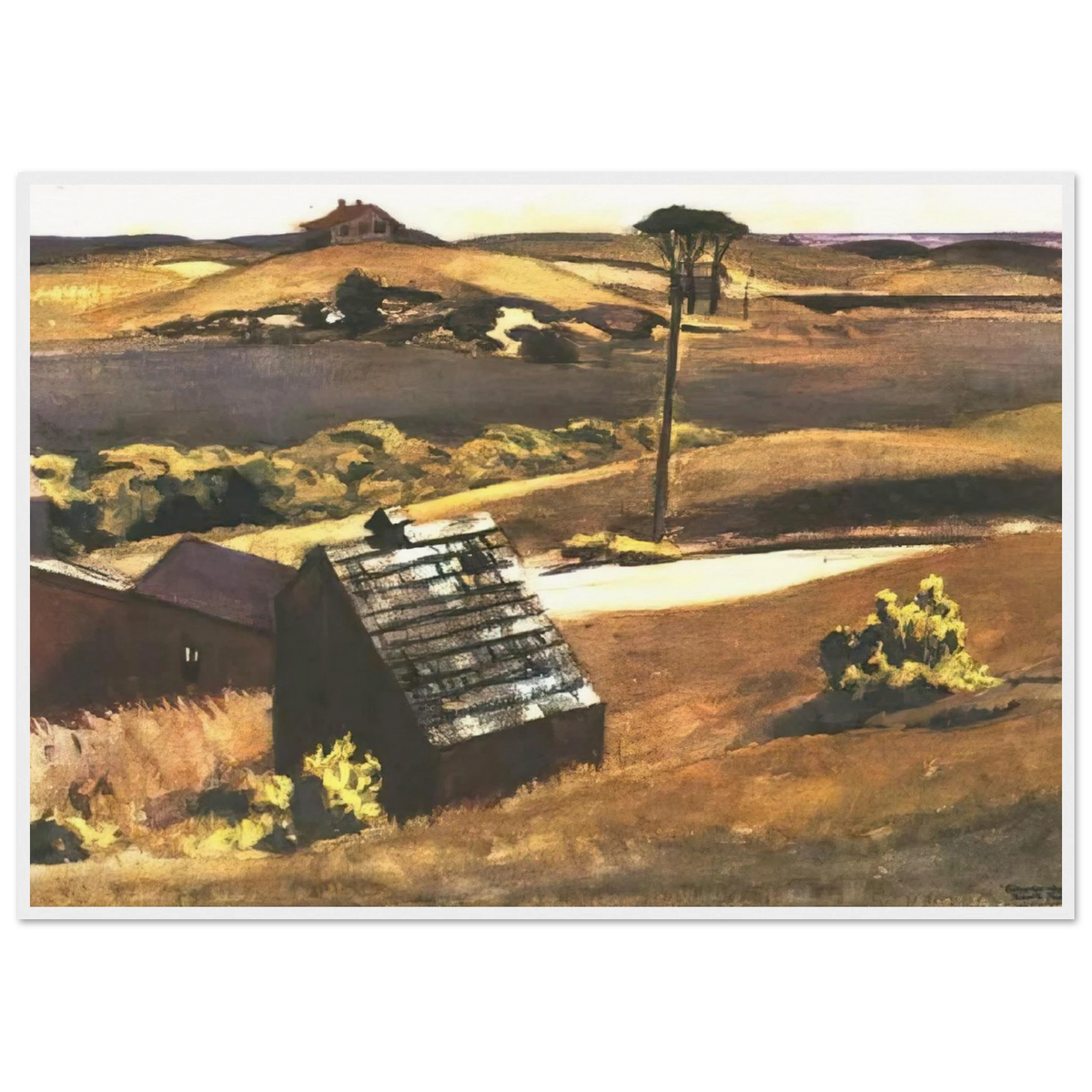 Burly Cobb Hen Coop and Barn Framed Poster | Edward Hopper Framed Prints Wall Art | Edward Hopper Print