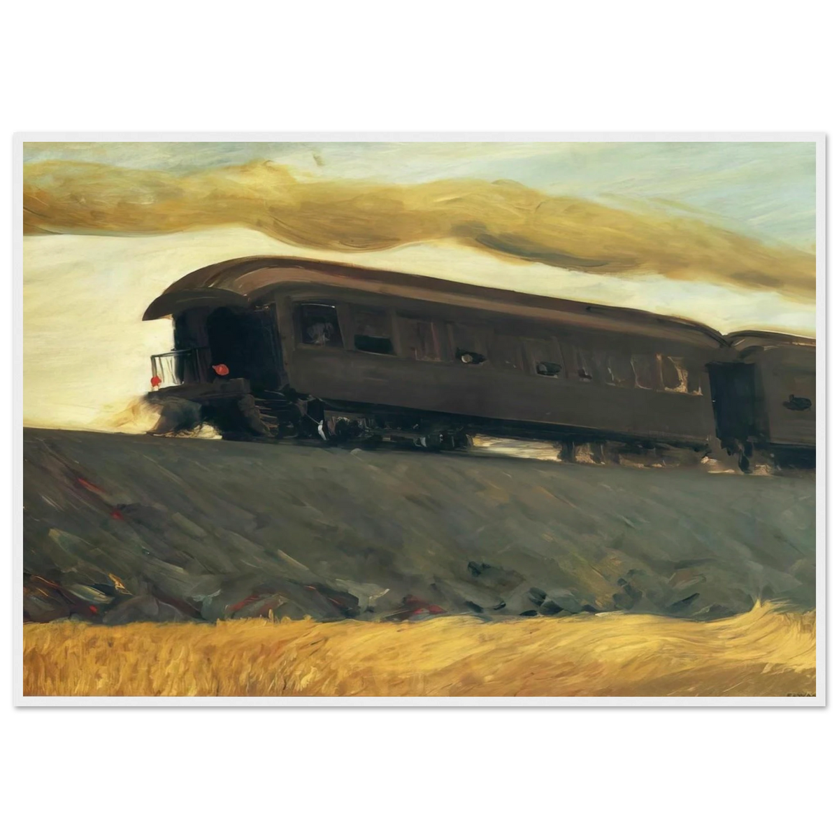 Railroad Train Framed Poster | Edward Hopper Framed Prints Wall Art | Edward Hopper Print