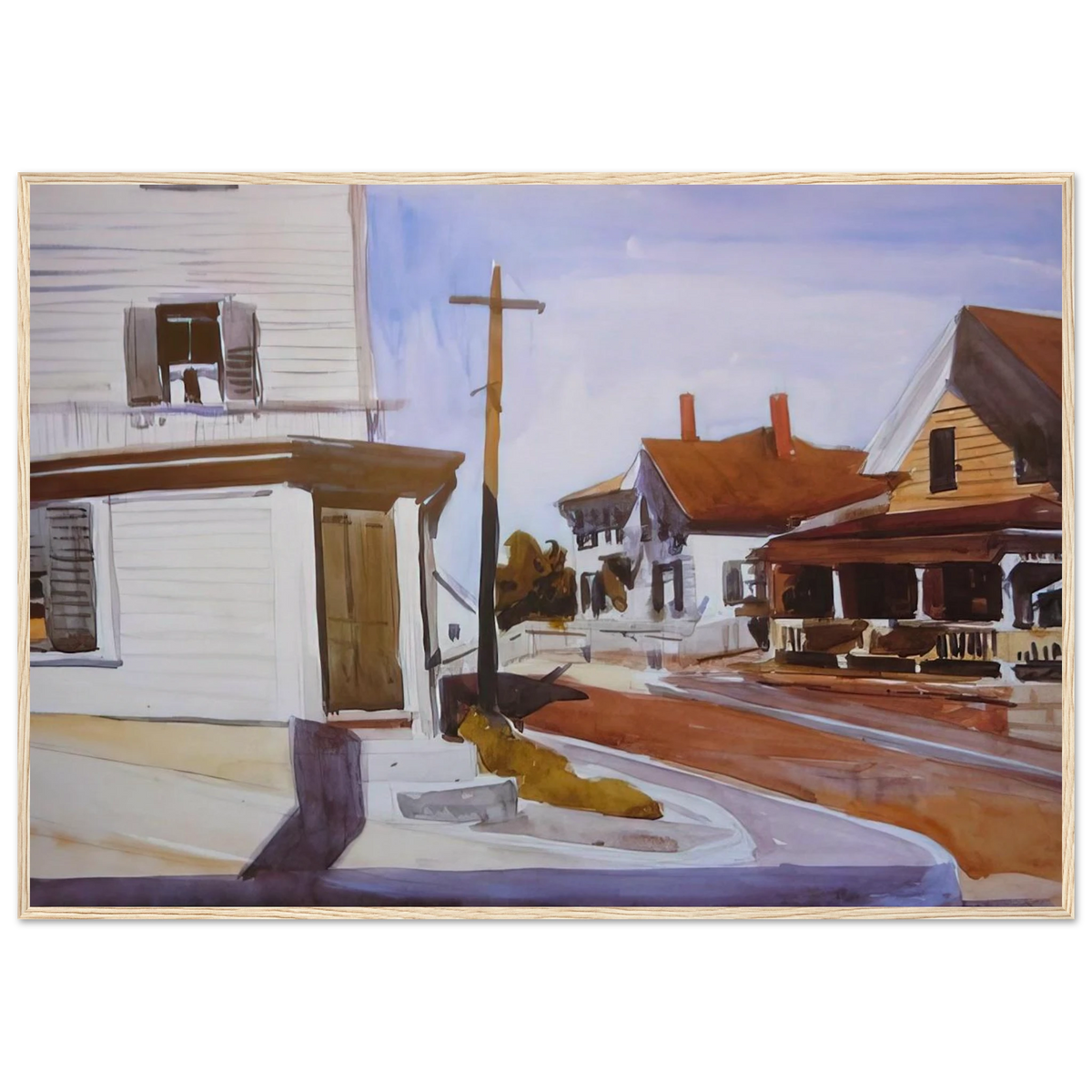 Street Corner Framed Poster | Edward Hopper Framed Prints Wall Art | Edward Hopper Print