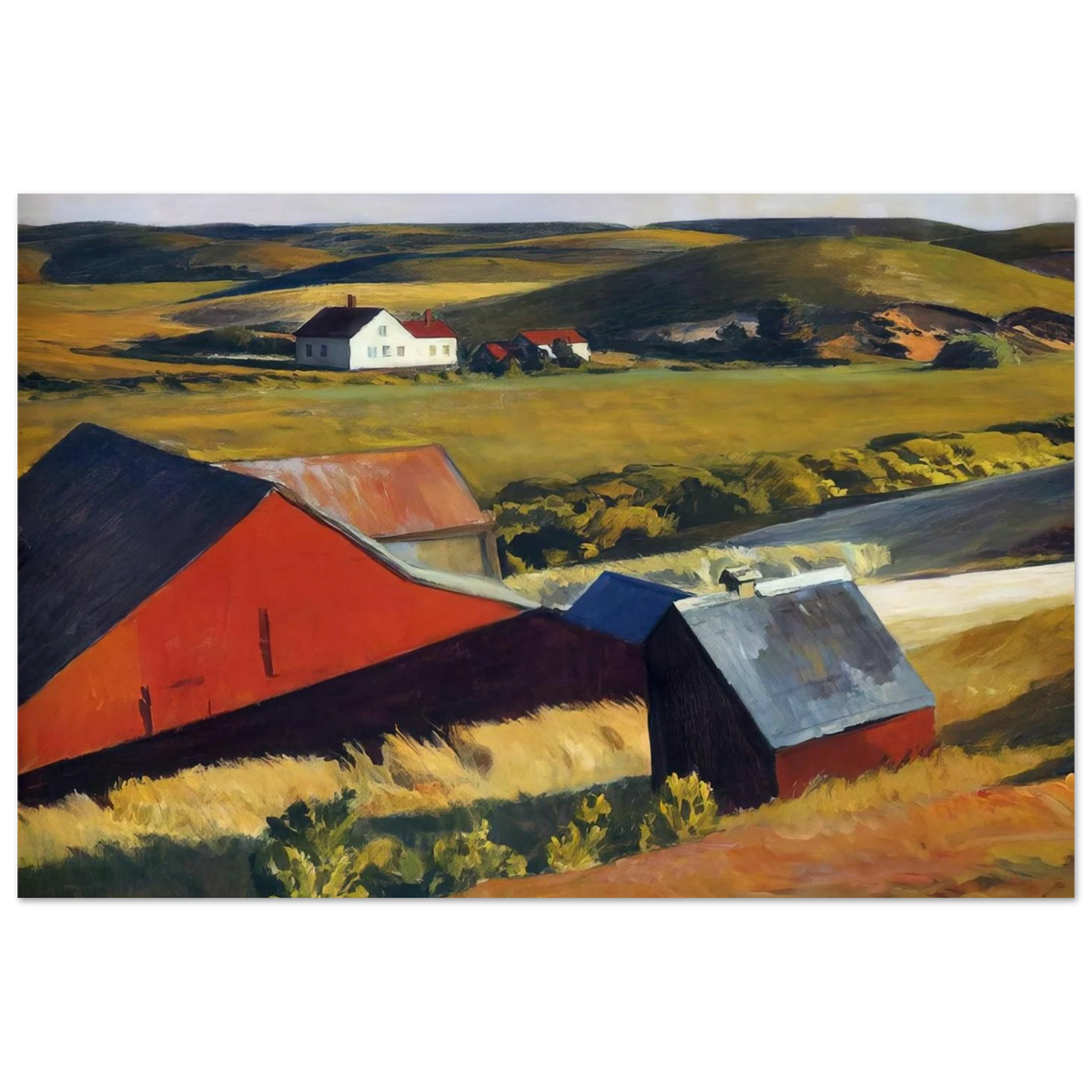 Cobbs Barns and Distant Houses Poster | Edward Hopper Poster | Edward Hopper Print