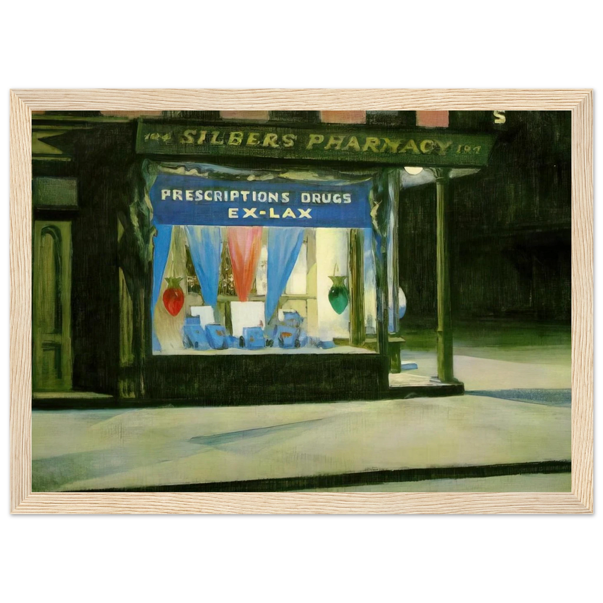 Drug Store Framed Poster | Edward Hopper Framed Prints Wall Art | Edward Hopper Print