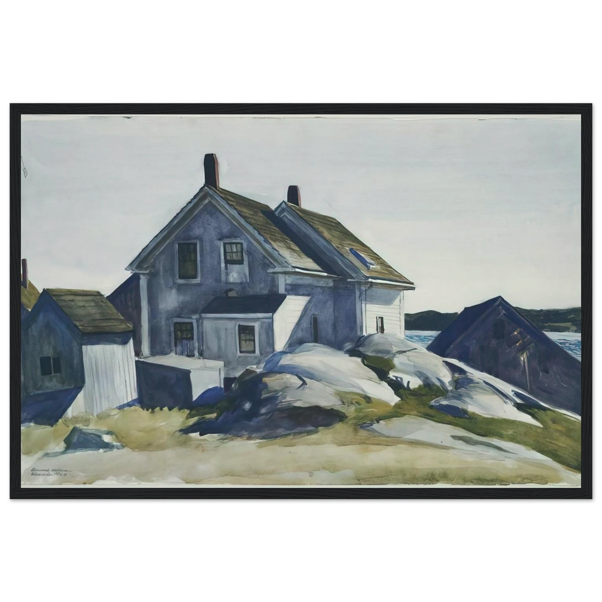 House at the Fort, Gloucester Framed Poster | Edward Hopper Framed Prints Wall Art | Edward Hopper Print