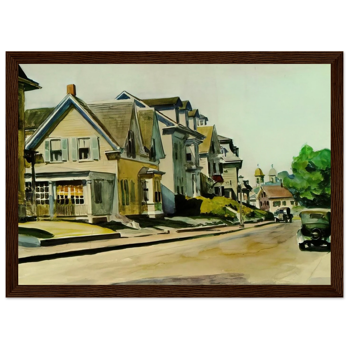 Sun on Prospect Street Gloucester, Massachusetts Framed Poster | Edward Hopper Framed Prints Wall Art | Edward Hopper Print