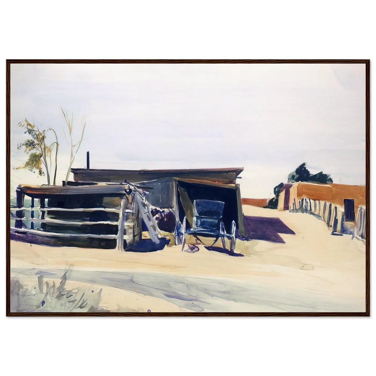 Adobes and Shed, New Mexico Framed Poster | Edward Hopper Framed Prints Wall Art | Edward Hopper Print