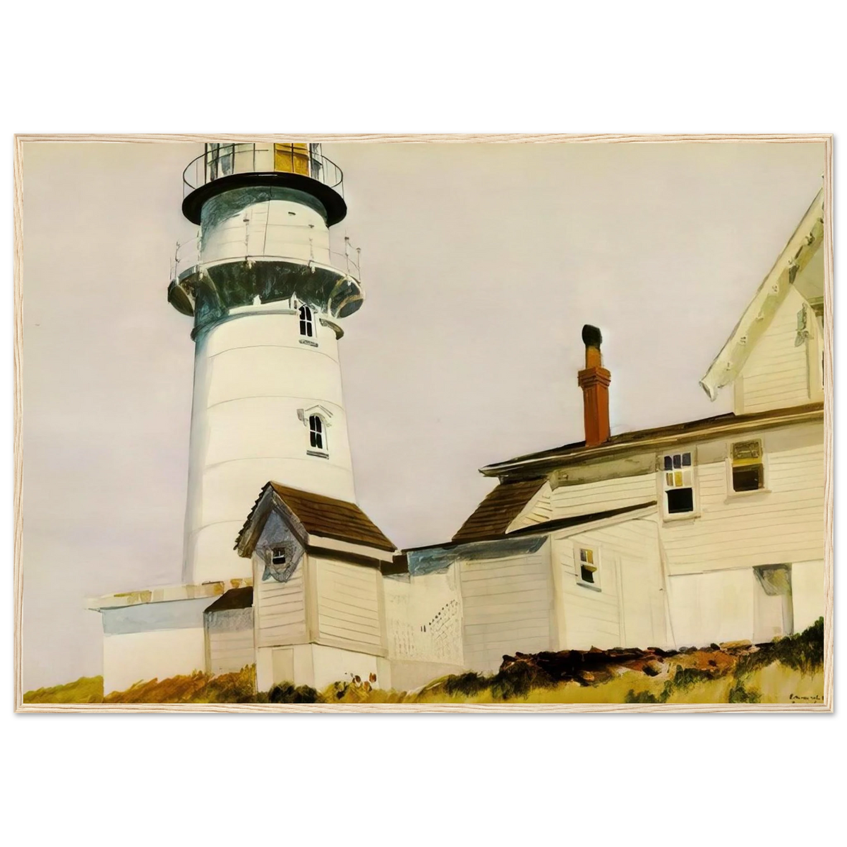 Light at Two lights Framed Poster | Edward Hopper Framed Prints Wall Art | Edward Hopper Print