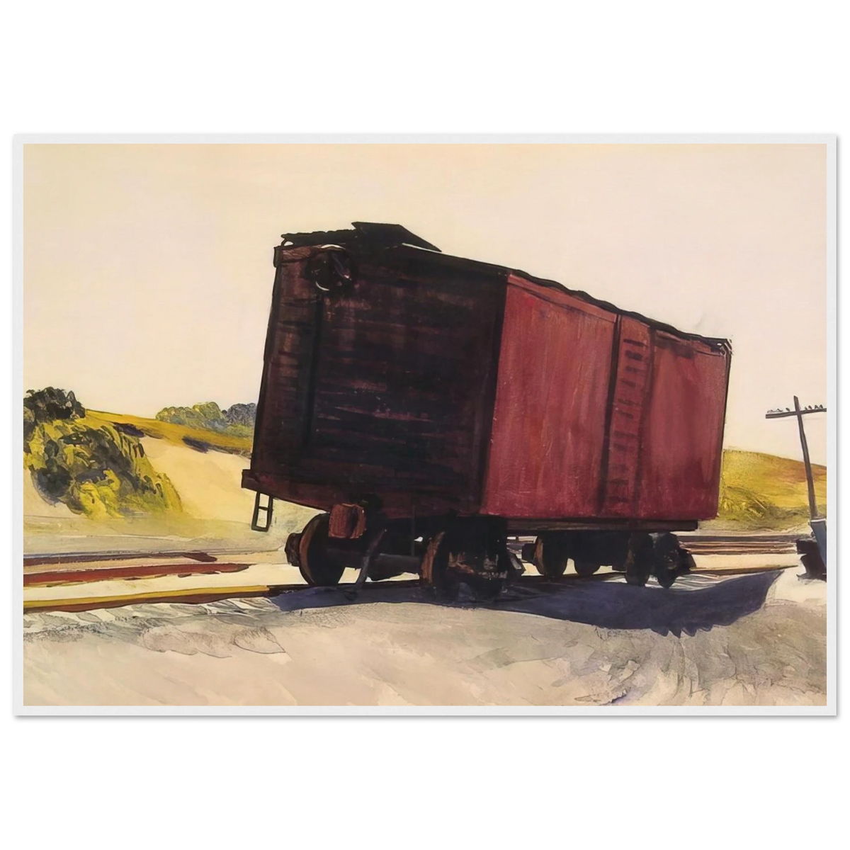 Freight Car at Truro Framed Poster | Edward Hopper Framed Prints Wall Art | Edward Hopper Print