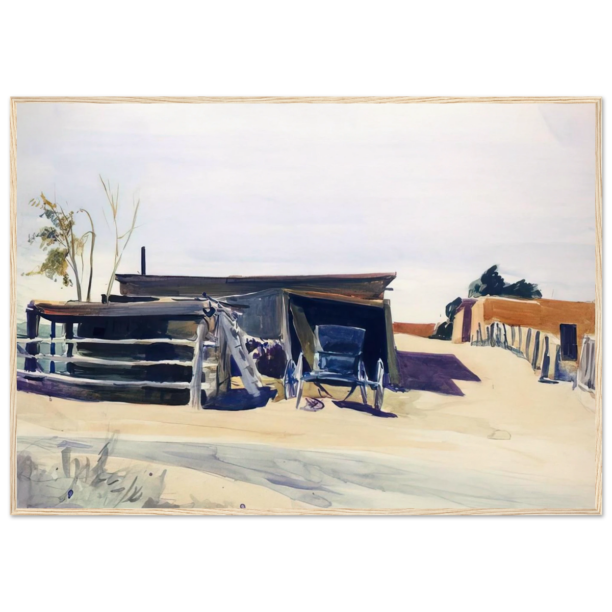 Adobes and Shed, New Mexico Framed Poster | Edward Hopper Framed Prints Wall Art | Edward Hopper Print