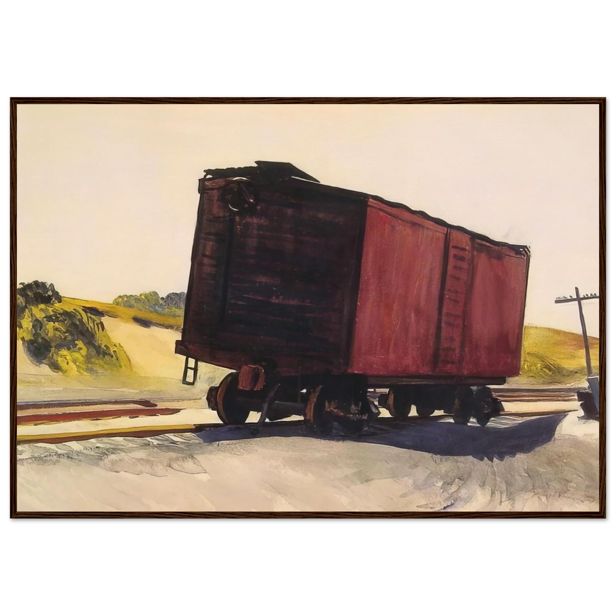 Freight Car at Truro Framed Poster | Edward Hopper Framed Prints Wall Art | Edward Hopper Print