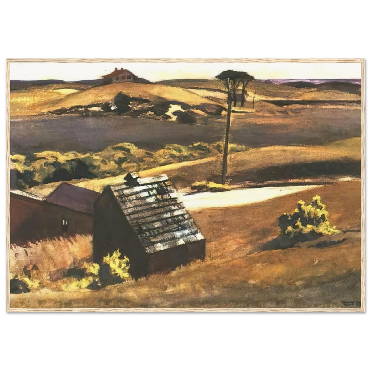 Burly Cobb Hen Coop and Barn Framed Poster | Edward Hopper Framed Prints Wall Art | Edward Hopper Print