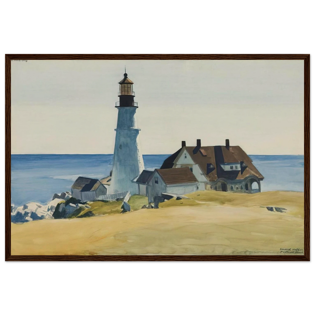 Lighthouse and Buildings, Portland Head, Cape Elizabeth, Maine Framed Poster | Edward Hopper Framed Prints Wall Art | Edward Hopper Print