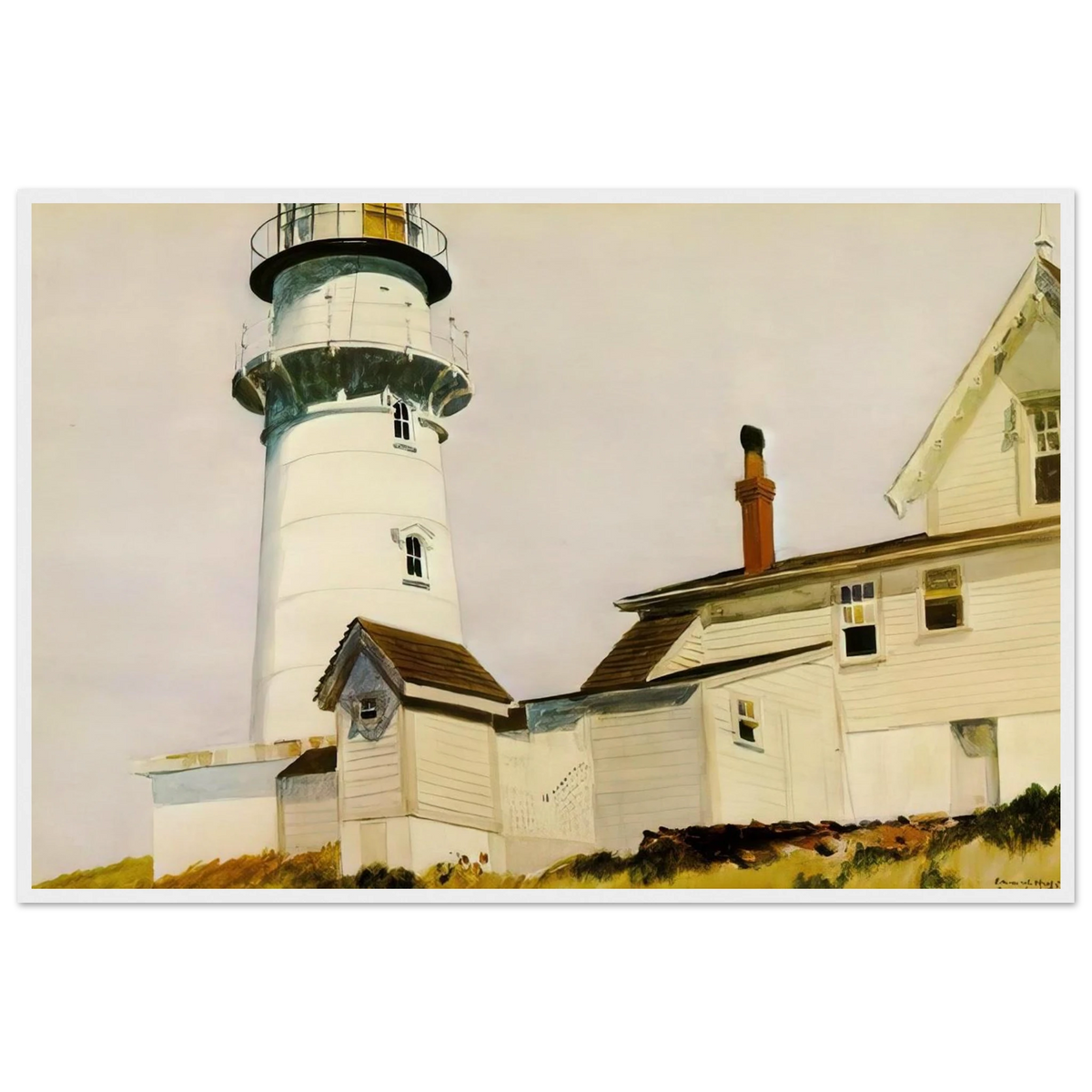 Light at Two lights Framed Poster | Edward Hopper Framed Prints Wall Art | Edward Hopper Print