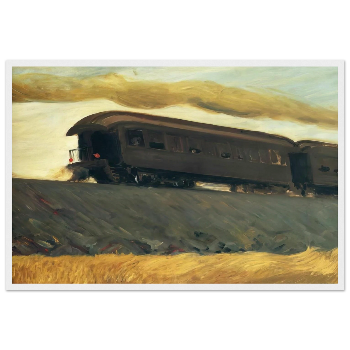 Railroad Train Framed Poster | Edward Hopper Framed Prints Wall Art | Edward Hopper Print